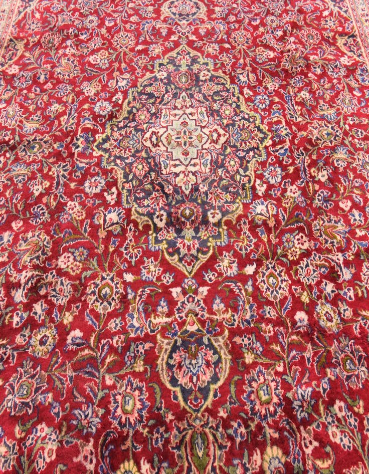 Detail image of  9' 9 x 11' 10  Hand Knotted Mashad Persian Wool Rug