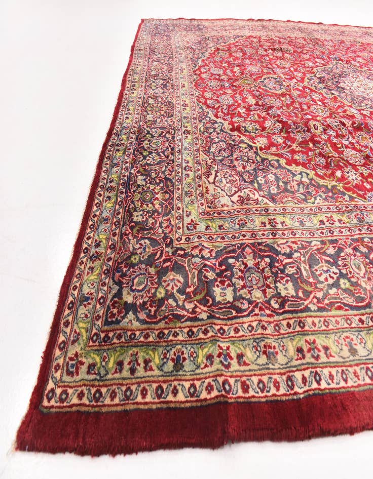 Detail image of  9' 9 x 11' 10  Hand Knotted Mashad Persian Wool Rug