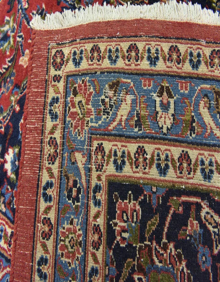 Detail image of  9' 10 x 12' 9  Hand Knotted Mashad Persian Wool Rug
