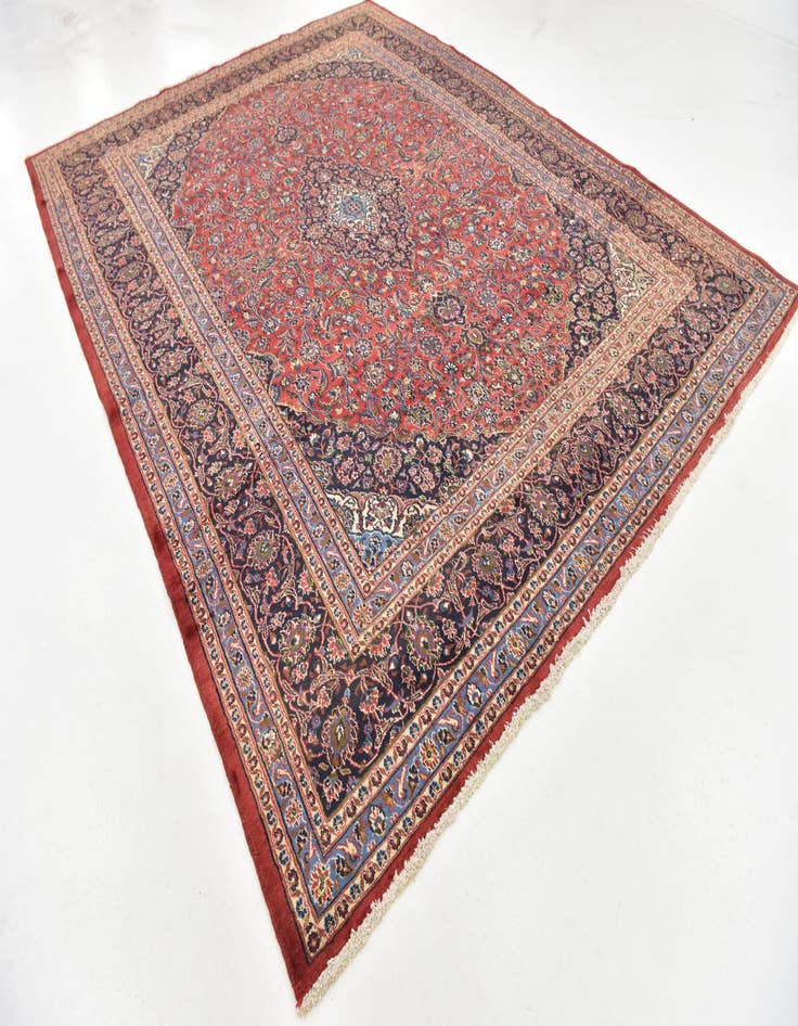 Detail image of  9' 10 x 12' 9  Hand Knotted Mashad Persian Wool Rug