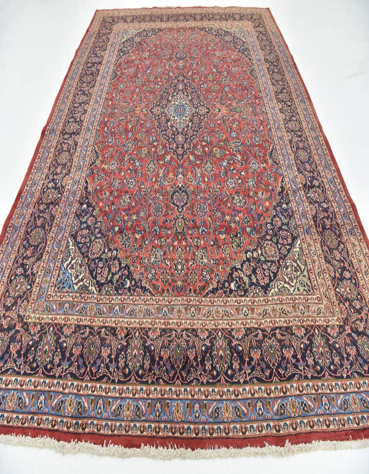 Detail image of  9' 10 x 12' 9  Hand Knotted Mashad Persian Wool Rug