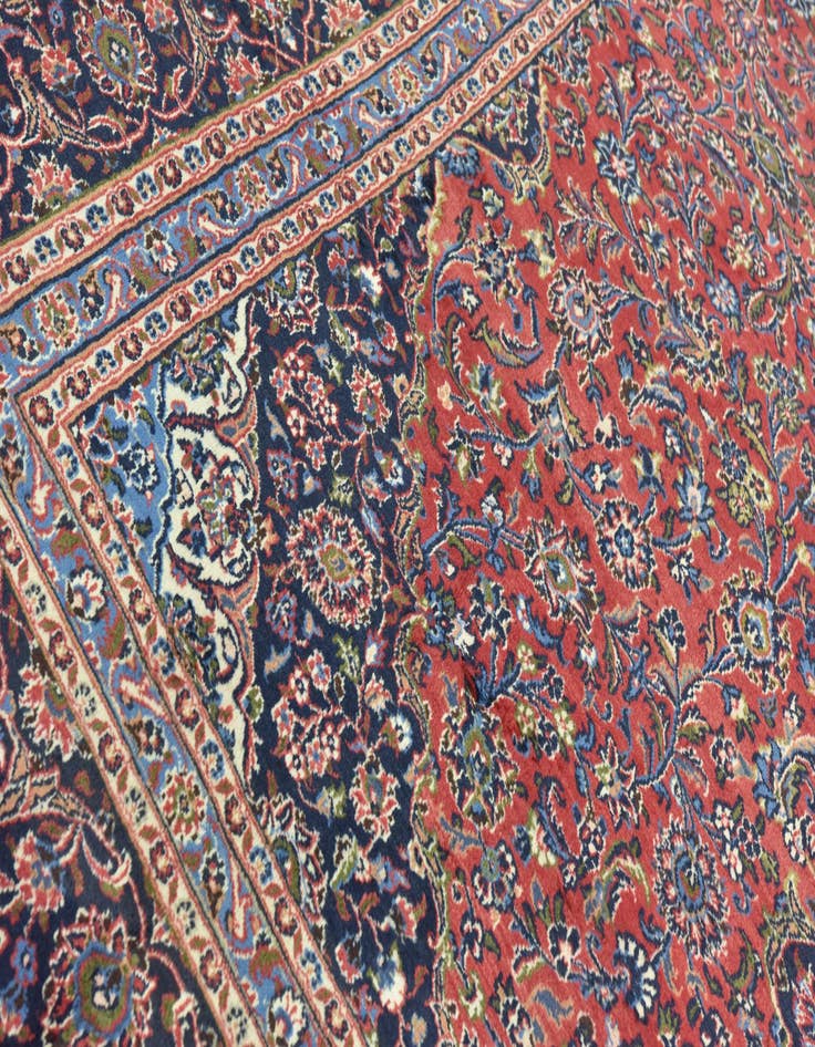 Detail image of  9' 10 x 12' 9  Hand Knotted Mashad Persian Wool Rug