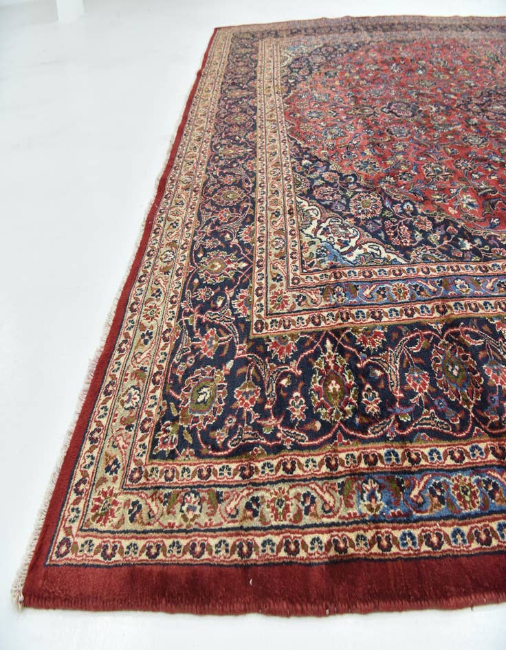 Detail image of  9' 10 x 12' 9  Hand Knotted Mashad Persian Wool Rug