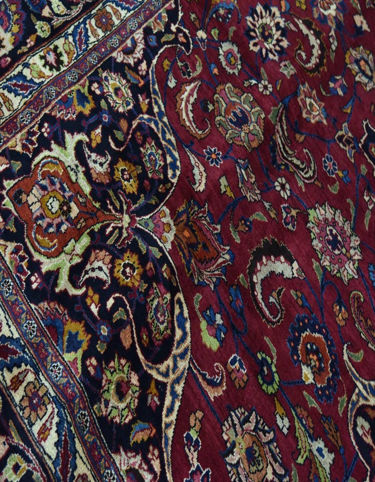 Detail image of  10' x 13'  Hand Knotted Mashad Persian Wool Rug
