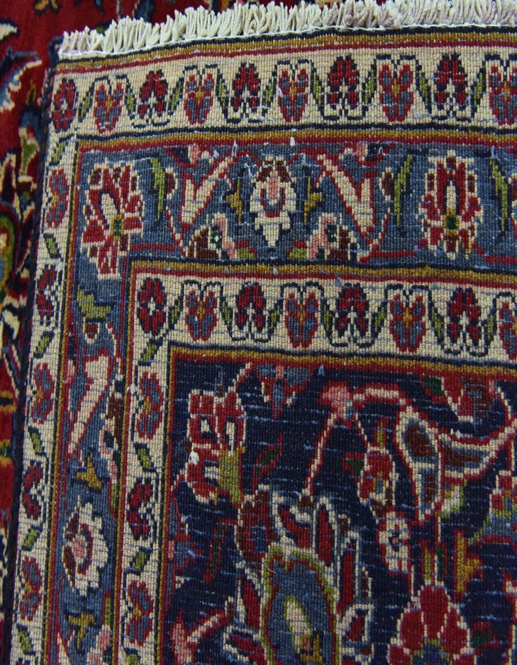 Detail image of  9' 7 x 12' 4  Hand Knotted Mashad Persian Wool Rug