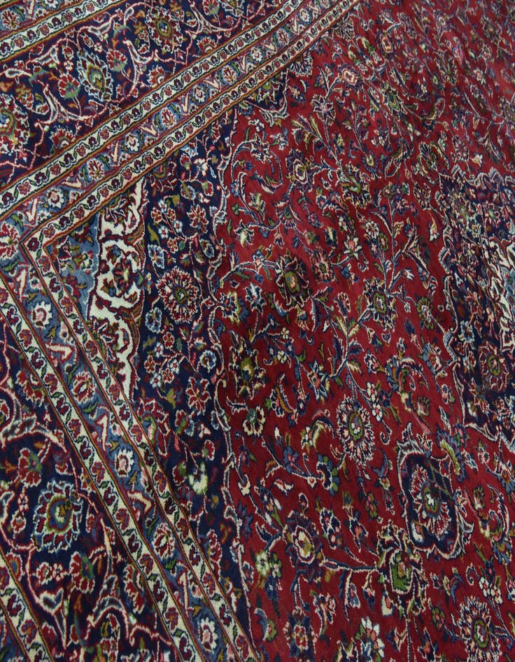 Detail image of  9' 7 x 12' 4  Hand Knotted Mashad Persian Wool Rug