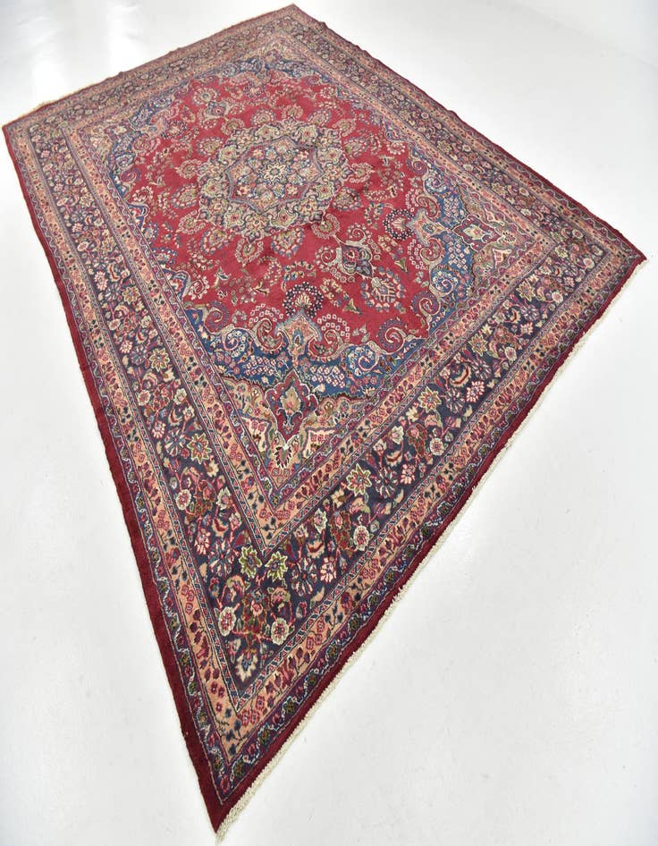 Detail image of  9' 10 x 12' 10  Hand Knotted Mashad Persian Wool Rug