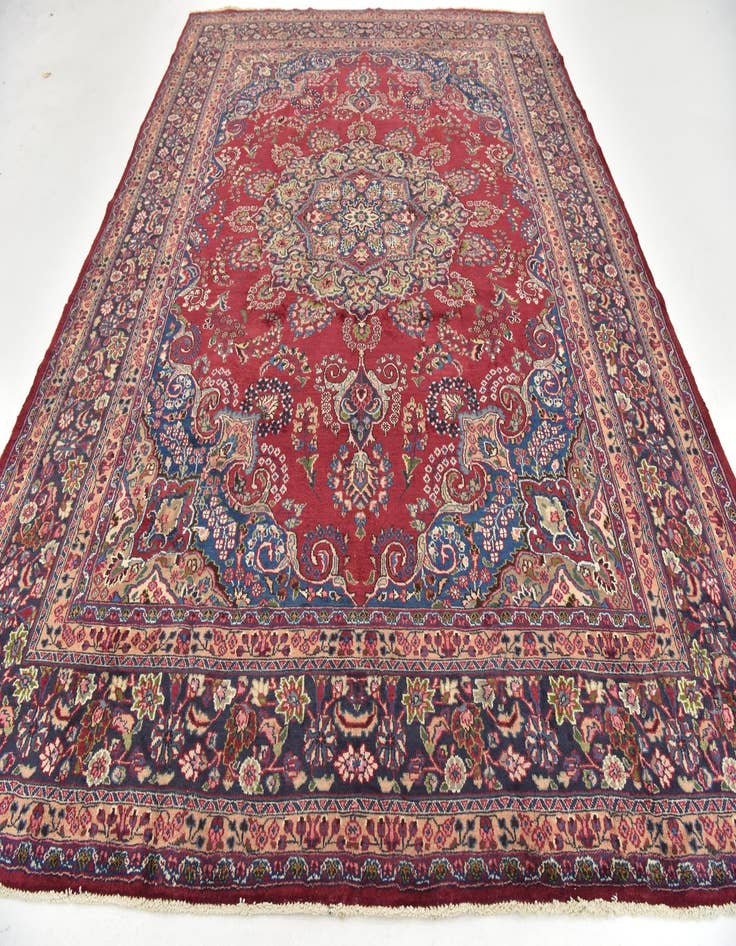 Detail image of  9' 10 x 12' 10  Hand Knotted Mashad Persian Wool Rug