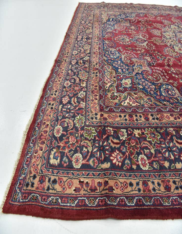 Detail image of  9' 10 x 12' 10  Hand Knotted Mashad Persian Wool Rug