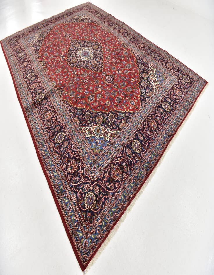 Detail image of  9' 5 x 13' 6  Hand Knotted Mashad Persian Wool Rug