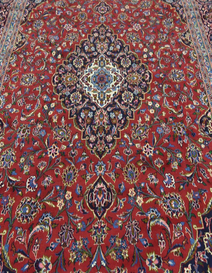 Detail image of  9' 5 x 13' 6  Hand Knotted Mashad Persian Wool Rug