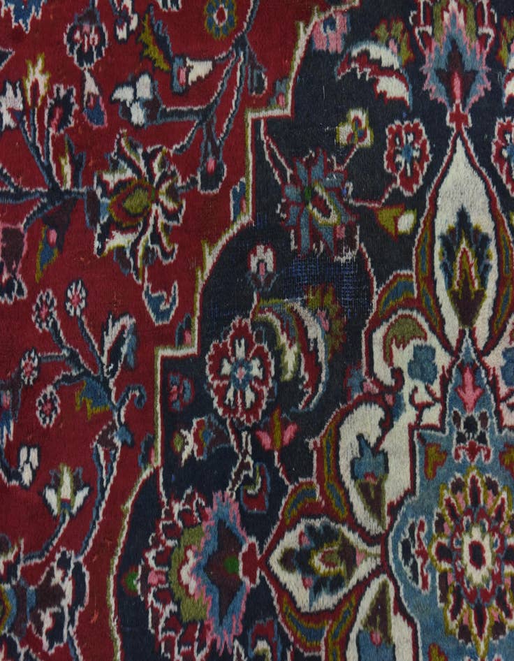 Detail image of  10' x 12' 9  Hand Knotted Mashad Persian Wool Rug