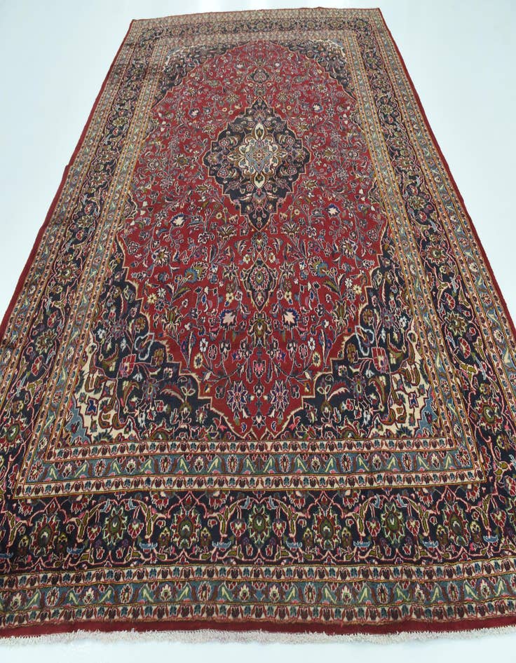 Detail image of  10' x 12' 9  Hand Knotted Mashad Persian Wool Rug