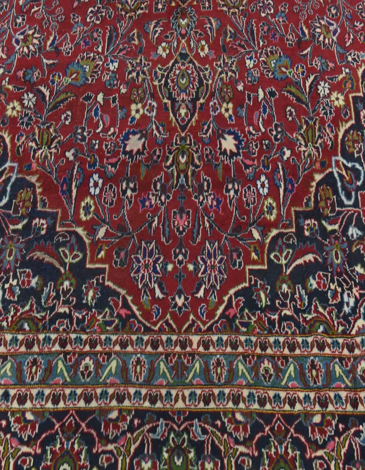 Detail image of  10' x 12' 9  Hand Knotted Mashad Persian Wool Rug