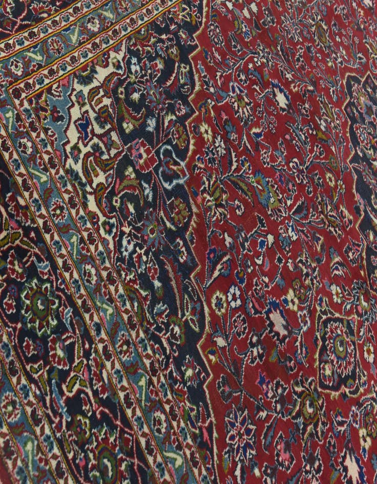 Detail image of  10' x 12' 9  Hand Knotted Mashad Persian Wool Rug