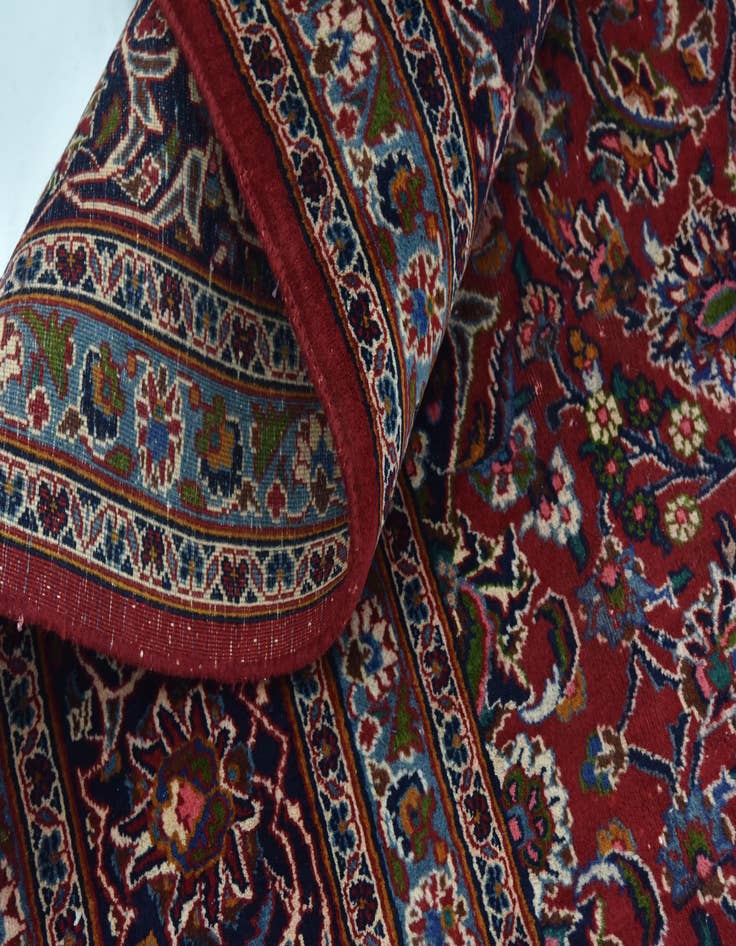 Detail image of  9' 9 x 13' 3  Hand Knotted Mashad Persian Wool Rug