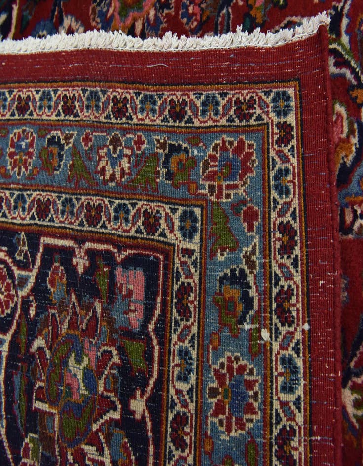 Detail image of  9' 9 x 13' 3  Hand Knotted Mashad Persian Wool Rug