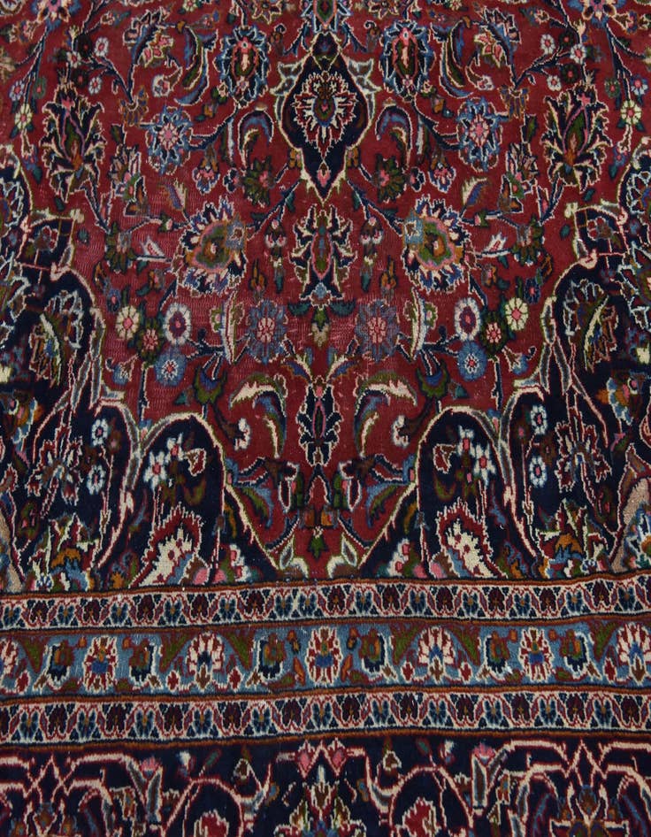 Detail image of  9' 9 x 13' 3  Hand Knotted Mashad Persian Wool Rug