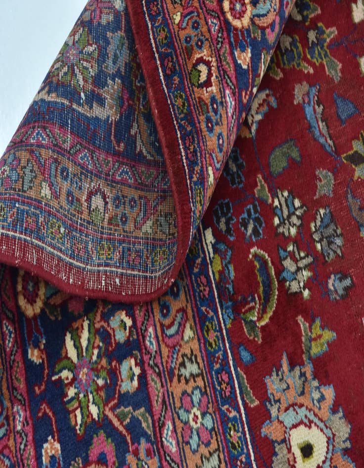 Detail image of 9' 10 x 12' 8 Hand Knotted Mashad Persian Wool Rug