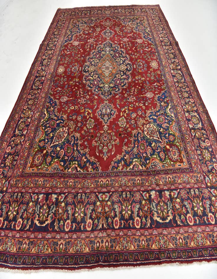 Detail image of 9' 10 x 12' 8 Hand Knotted Mashad Persian Wool Rug