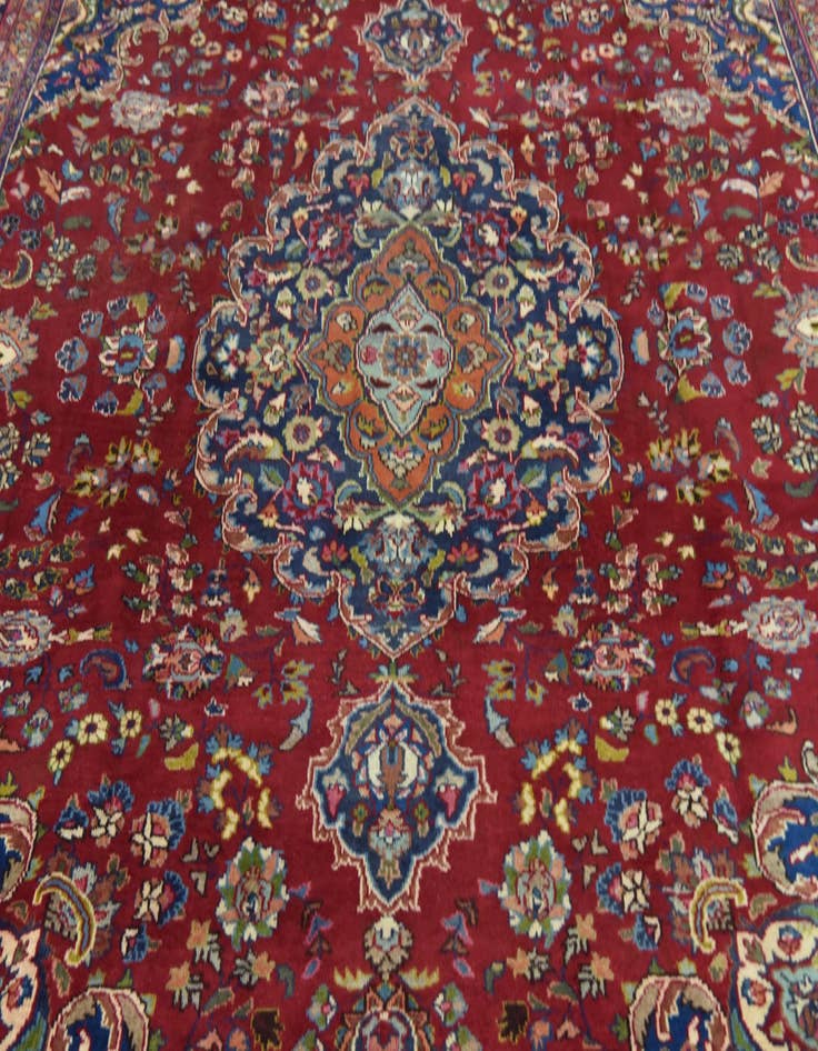 Detail image of 9' 10 x 12' 8 Hand Knotted Mashad Persian Wool Rug