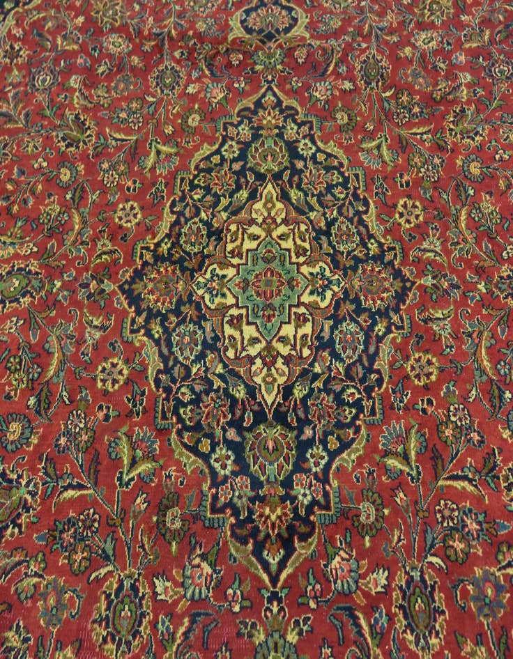 Detail image of  9' 9 x 12' 10  Hand Knotted Mashad Persian Wool Rug