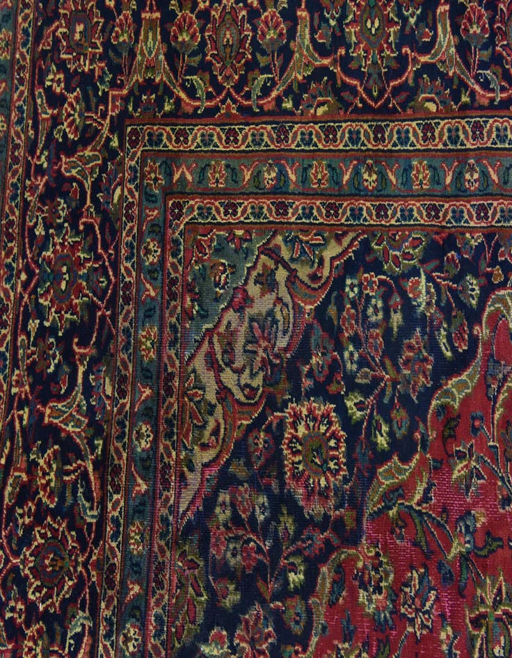 Detail image of  9' 9 x 12' 10  Hand Knotted Mashad Persian Wool Rug