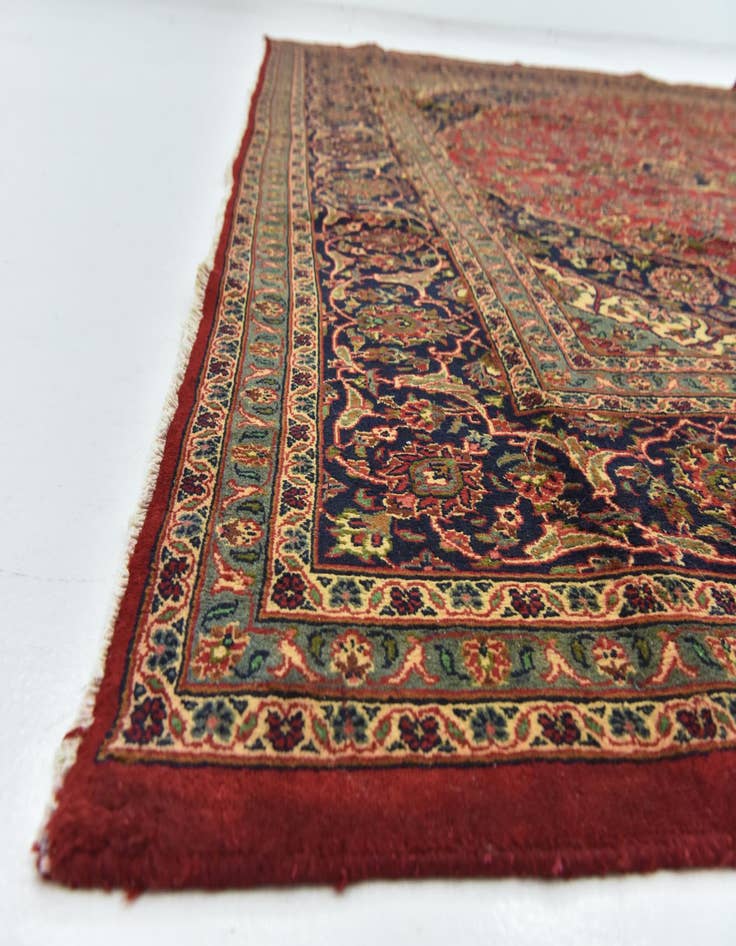 Detail image of  9' 9 x 12' 10  Hand Knotted Mashad Persian Wool Rug