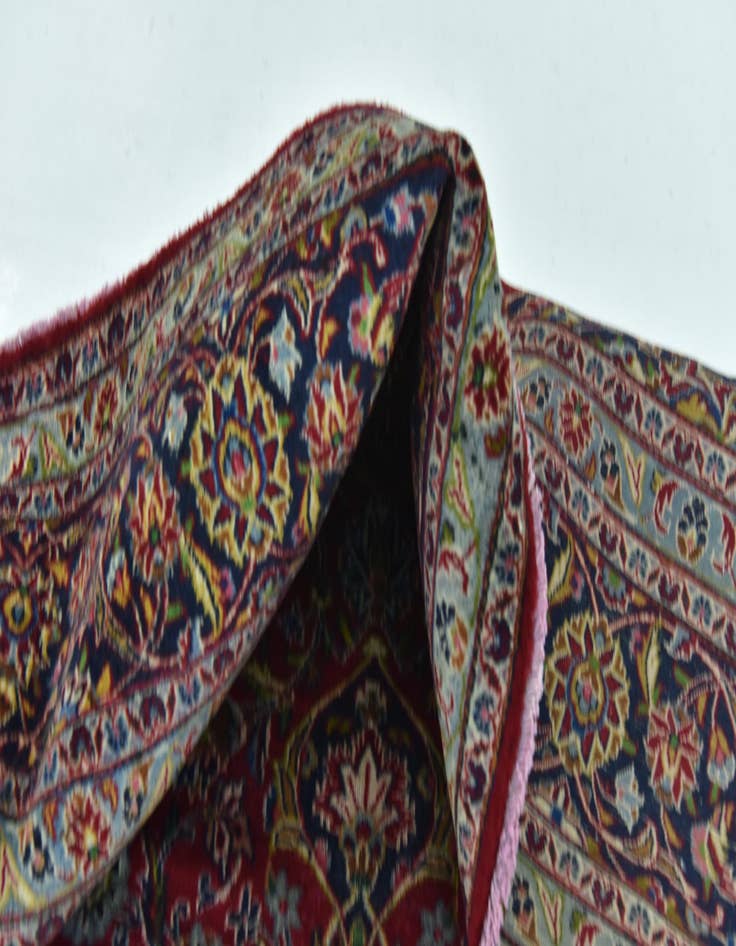 Detail image of  9' 7 x 12' 6  Hand Knotted Mashad Persian Wool Rug