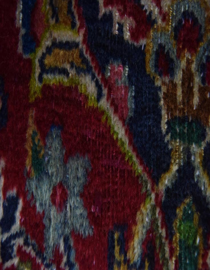 Detail image of  9' 7 x 12' 6  Hand Knotted Mashad Persian Wool Rug