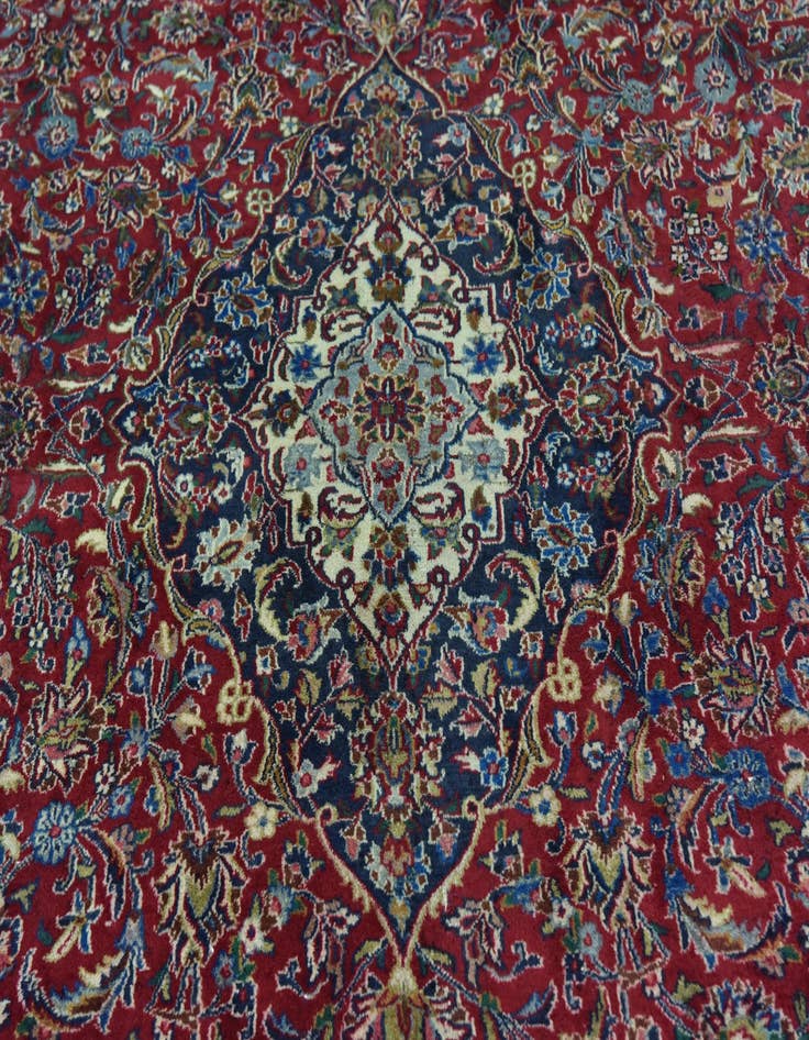 Detail image of  9' 7 x 12' 6  Hand Knotted Mashad Persian Wool Rug