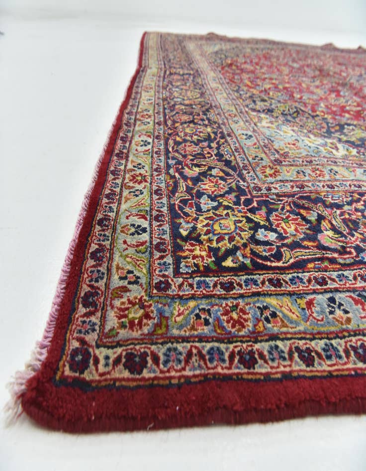 Detail image of  9' 7 x 12' 6  Hand Knotted Mashad Persian Wool Rug