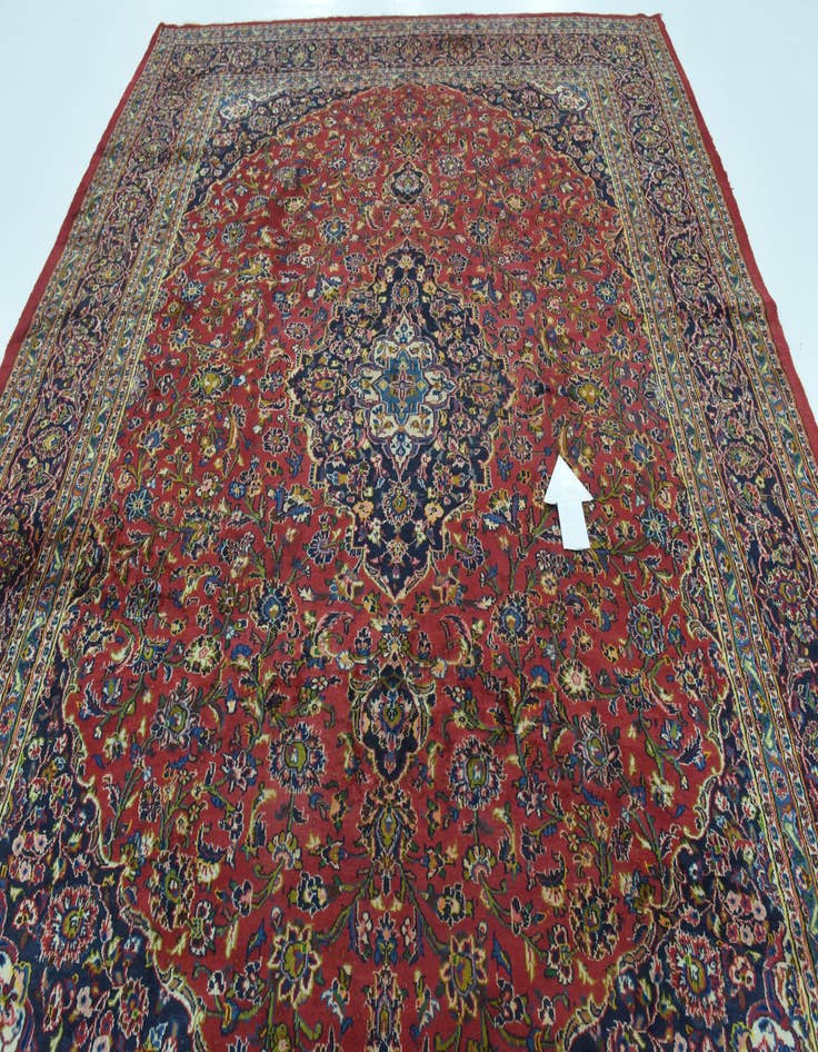 Detail image of  9' 10 x 12' 9  Hand Knotted Mashad Persian Wool Rug
