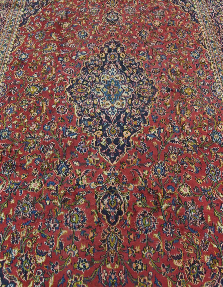 Detail image of  9' 10 x 12' 9  Hand Knotted Mashad Persian Wool Rug