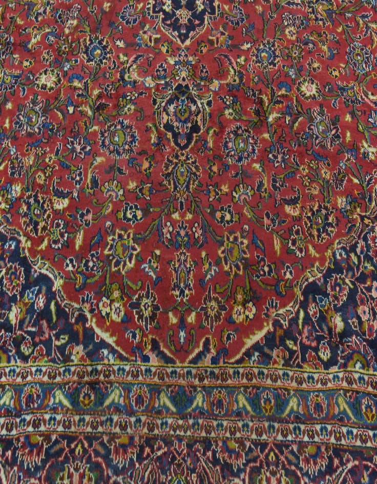 Detail image of  9' 10 x 12' 9  Hand Knotted Mashad Persian Wool Rug
