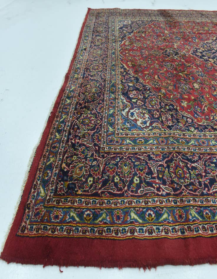 Detail image of  9' 10 x 12' 9  Hand Knotted Mashad Persian Wool Rug