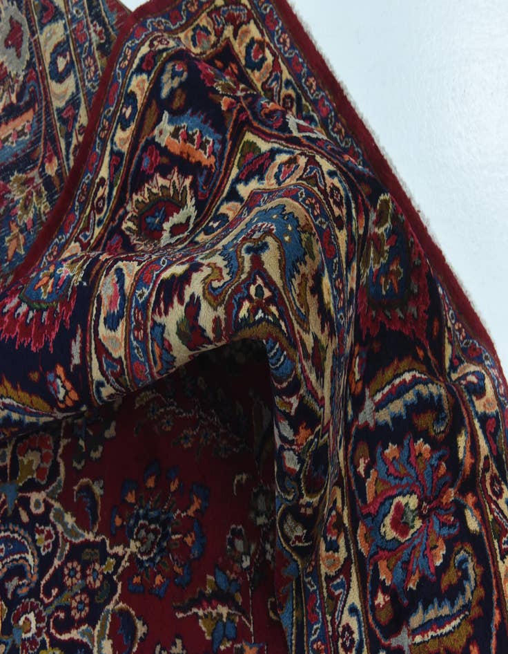 Detail image of  9' 7 x 13'  Hand Knotted Mashad Persian Wool Rug