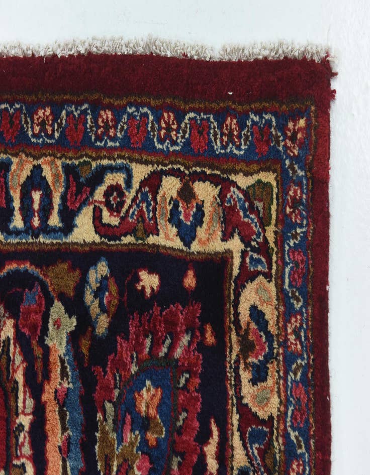 Detail image of  9' 7 x 13'  Hand Knotted Mashad Persian Wool Rug