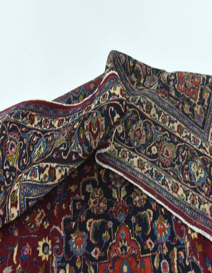 Detail image of  9' 7 x 12' 7  Hand Knotted Mashad Persian Wool Rug