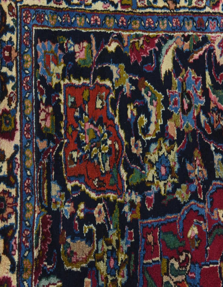 Detail image of  9' 7 x 12' 7  Hand Knotted Mashad Persian Wool Rug