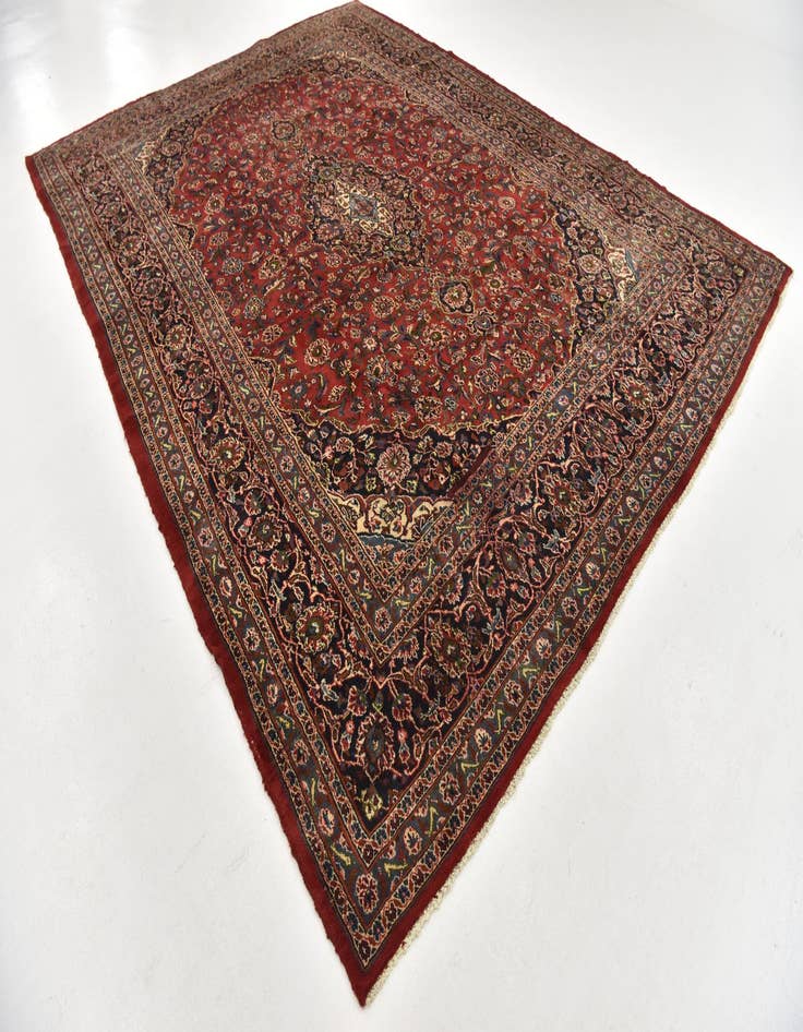 Detail image of  9' 6 x 12' 10  Hand Knotted Mashad Persian Wool Rug