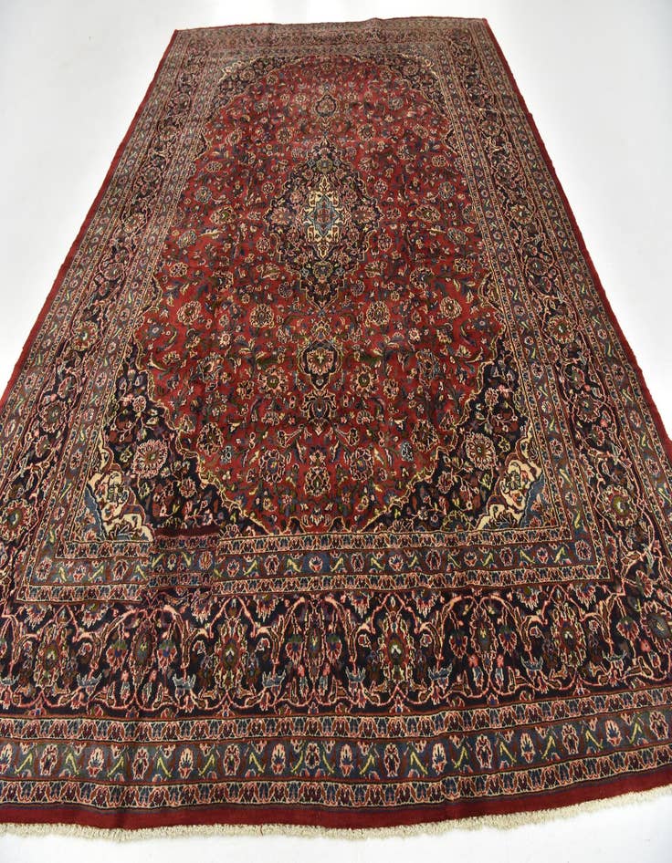 Detail image of  9' 6 x 12' 10  Hand Knotted Mashad Persian Wool Rug