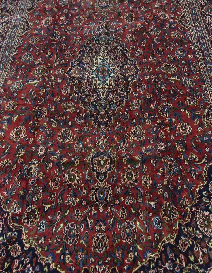 Detail image of  9' 6 x 12' 10  Hand Knotted Mashad Persian Wool Rug