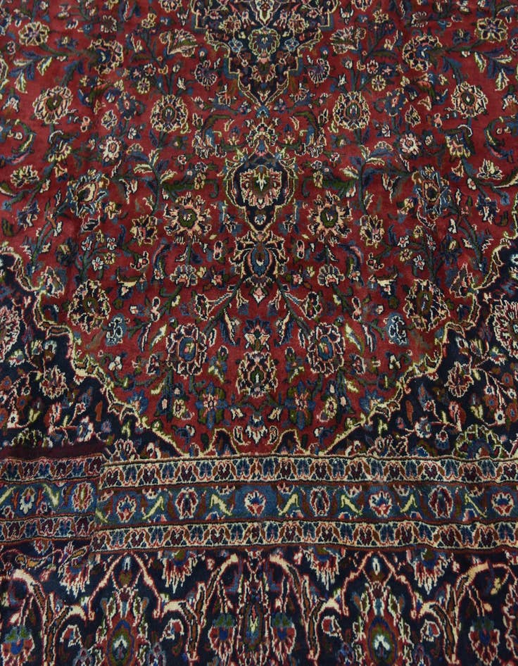 Detail image of  9' 6 x 12' 10  Hand Knotted Mashad Persian Wool Rug