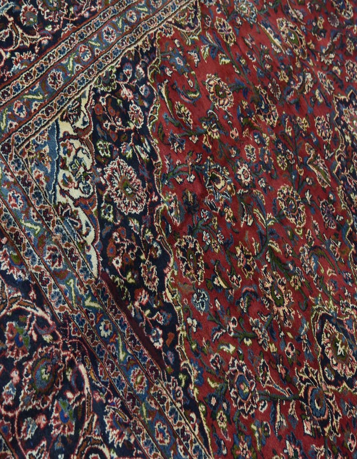 Detail image of  9' 6 x 12' 10  Hand Knotted Mashad Persian Wool Rug