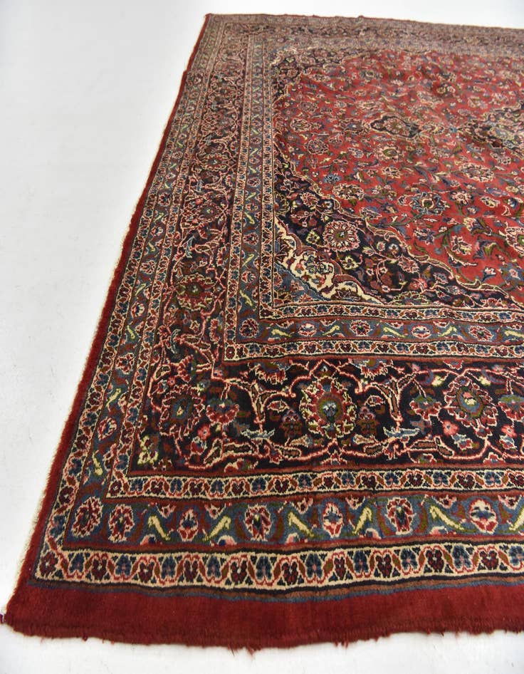 Detail image of  9' 6 x 12' 10  Hand Knotted Mashad Persian Wool Rug