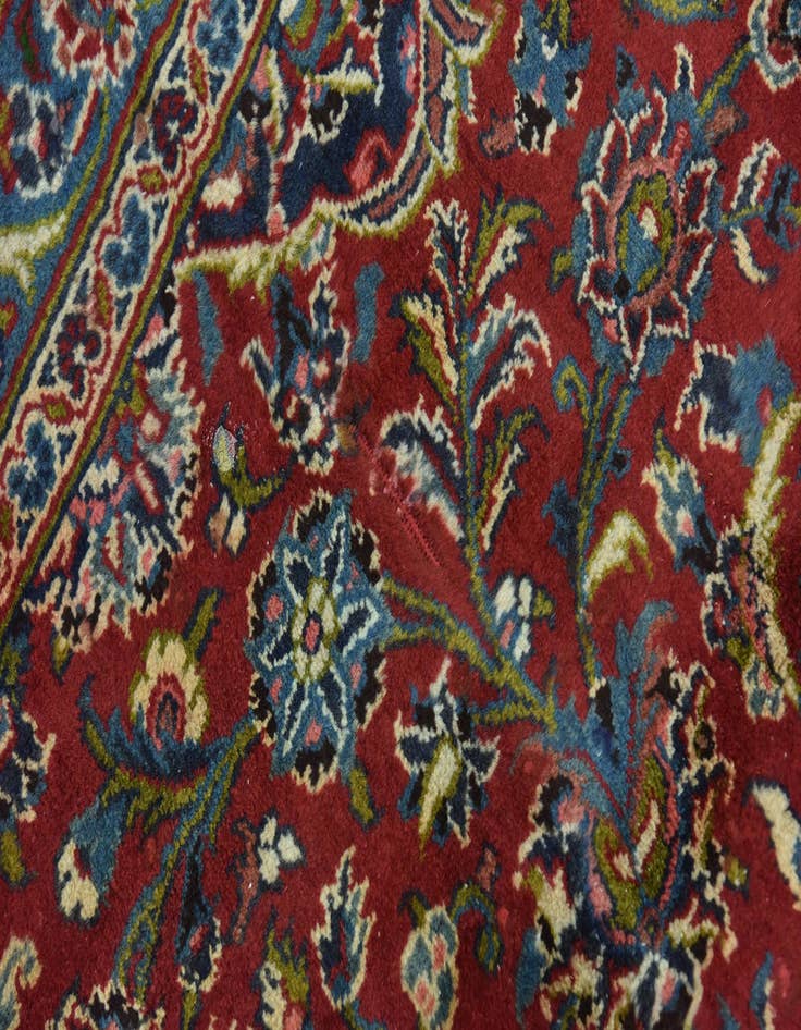 Detail image of  9' 8 x 12' 10  Hand Knotted Mashad Persian Wool Rug