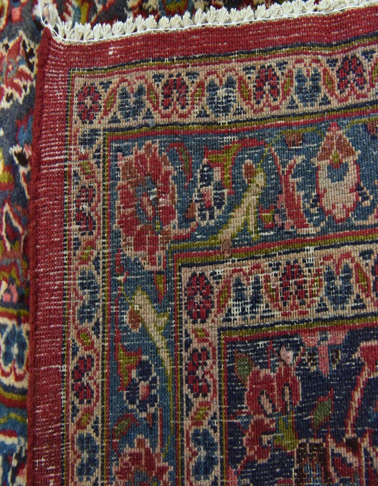 Detail image of  9' 8 x 12' 10  Hand Knotted Mashad Persian Wool Rug