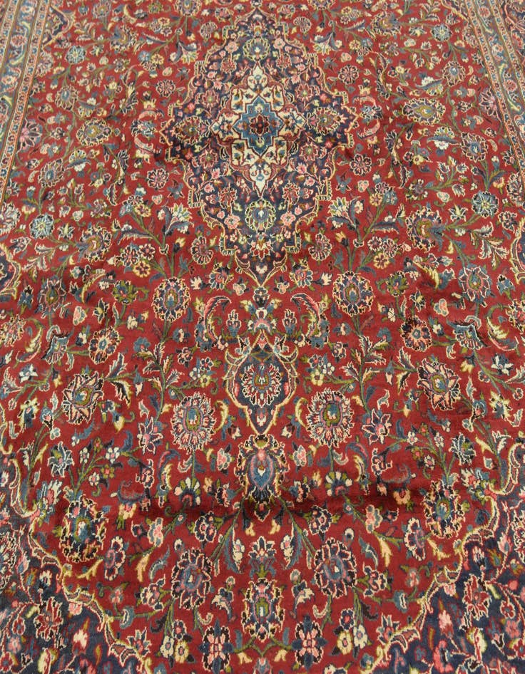 Detail image of  9' 8 x 12' 10  Hand Knotted Mashad Persian Wool Rug