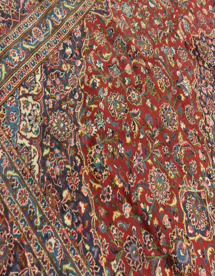 Detail image of  9' 8 x 12' 10  Hand Knotted Mashad Persian Wool Rug